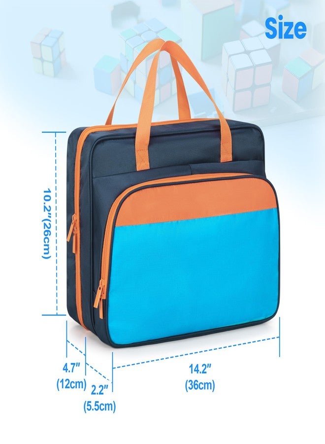 CURMIO Speed Cube Carrying Case, Portable Storage Bag Compatible with 34pcs Puzzle Cubes for Home & Travel Use, Dark Blue(Bag Only) - Image 4